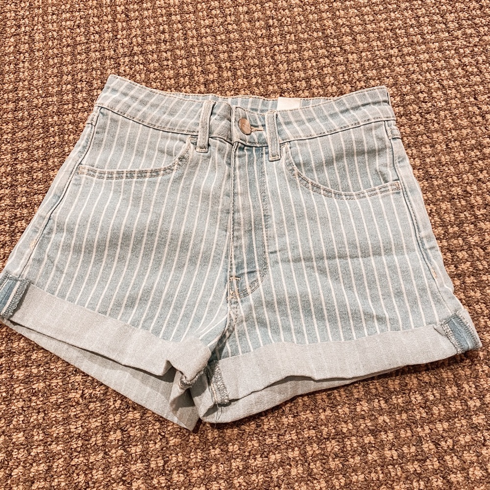 Striped High-Waisted Jeans